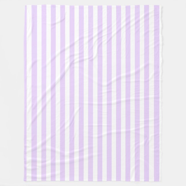 Couverture Polaire Lilac violet et bandes de bonbons blancs (Devant)