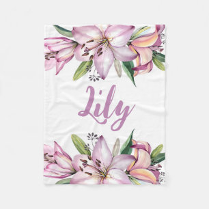 Couverture Polaire Lily Blanche bébé, Lily Floral, Lily Nursery, Bébé
