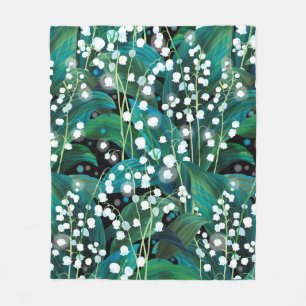 Couverture Polaire Lily of the valley. Seamless background pattern
