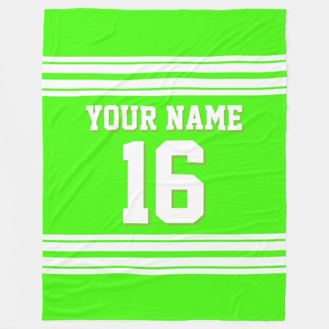 Couverture Polaire Lime Green White Sports Jersey (Devant)