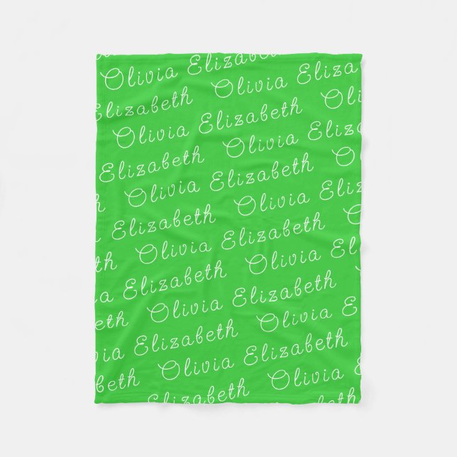 Couverture Polaire Lime personnalisé Vert bébé personnalisé cadeau fi (Devant)