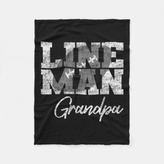Couverture Polaire Lineman Grandpa - Joueur de football - Famille cor