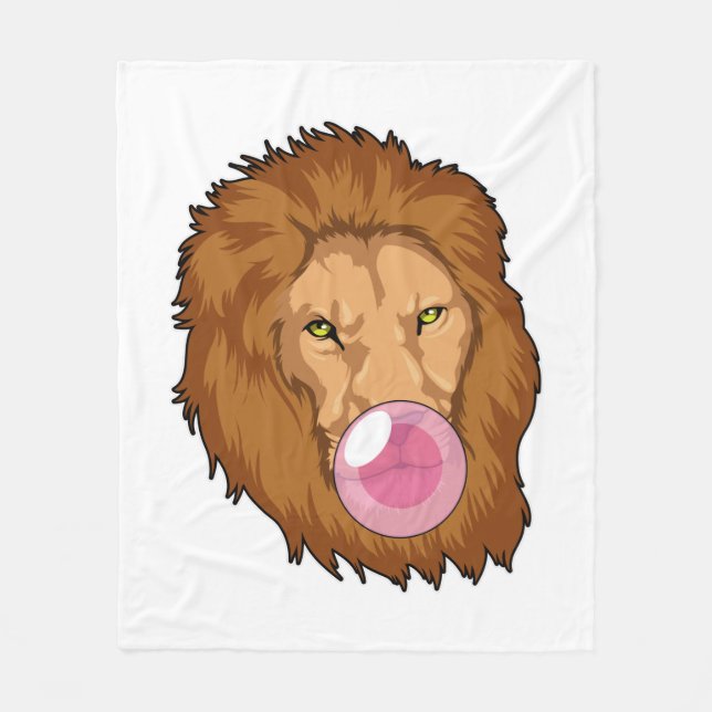 Couverture Polaire Lion avec gomme Bubble (Devant)