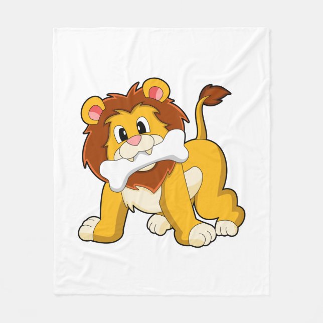 Couverture Polaire Lion avec os (Devant)