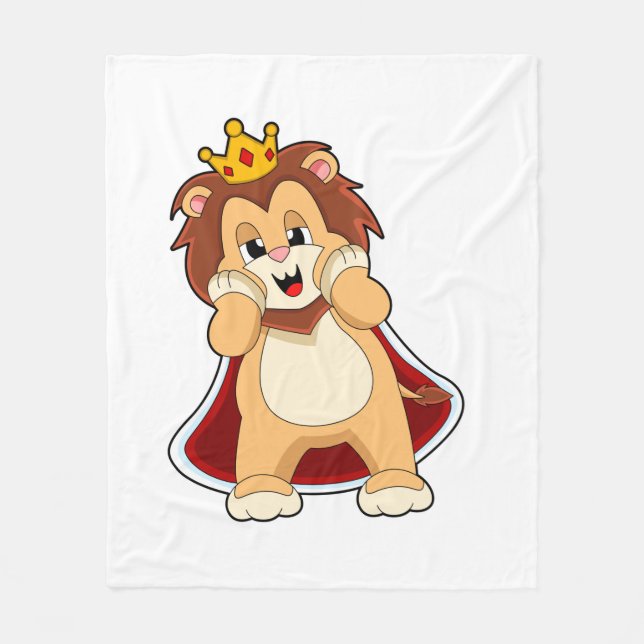 Couverture Polaire Lion comme roi avec Couronne.PNG (Devant)