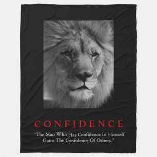 Couverture Polaire Lion de confiance noir blanc inspiré