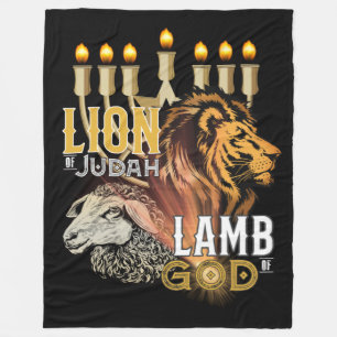 Couverture Polaire Lion De Juda Agneau De Dieu Fleece Blanket