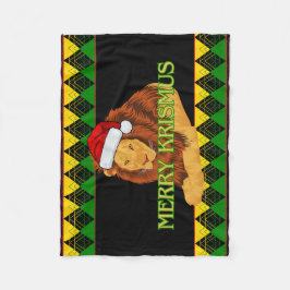 Couverture Polaire Lion de Noël jamaïcain