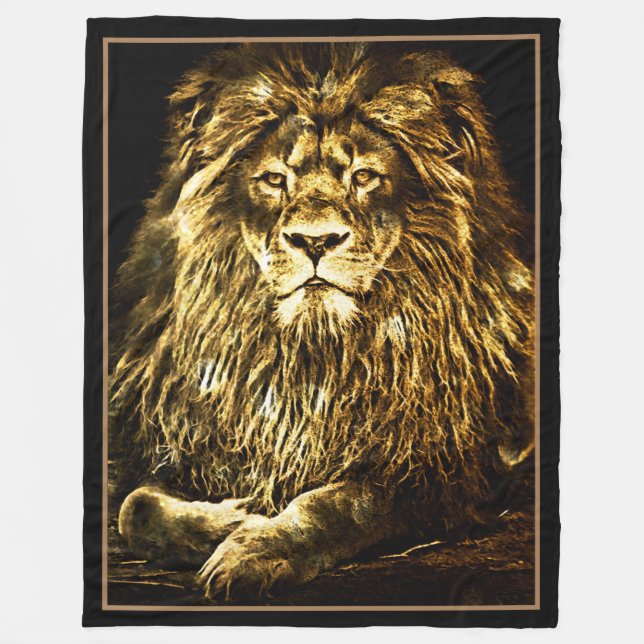 Couverture Polaire Lion d'Or Majestic (Devant)