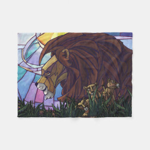 Couverture Polaire Lion et petits