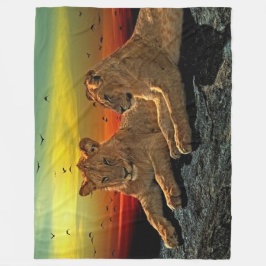 Couverture Polaire Lion Fleece Blanche