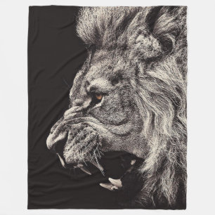 Couverture Polaire Lion homme en colère