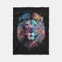 Lion nébulaire de l'espace - Graffiti Neon Ink Spl
