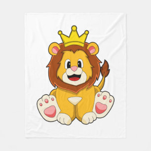 Couverture Polaire Lion roi avec couronne