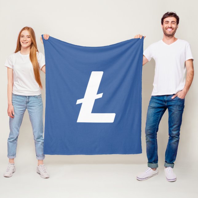 Couverture Polaire Litecoin CryptoCurrency LTC Logo Blue Simple (En situation)