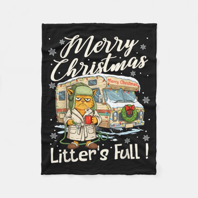 Couverture Polaire Litter's Full Funny Cat Parody Outfit Sarcastic Ch (Devant)