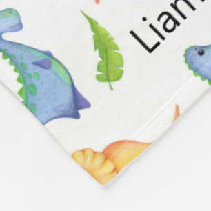 Couverture Polaire Little Boy Dinosaur Ajouter Nom Nursery Cute