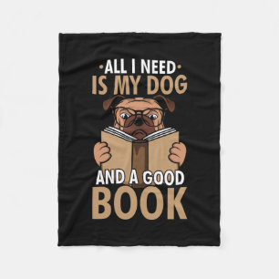 Couverture Polaire Livre Lover - Chien Et Bon Livre