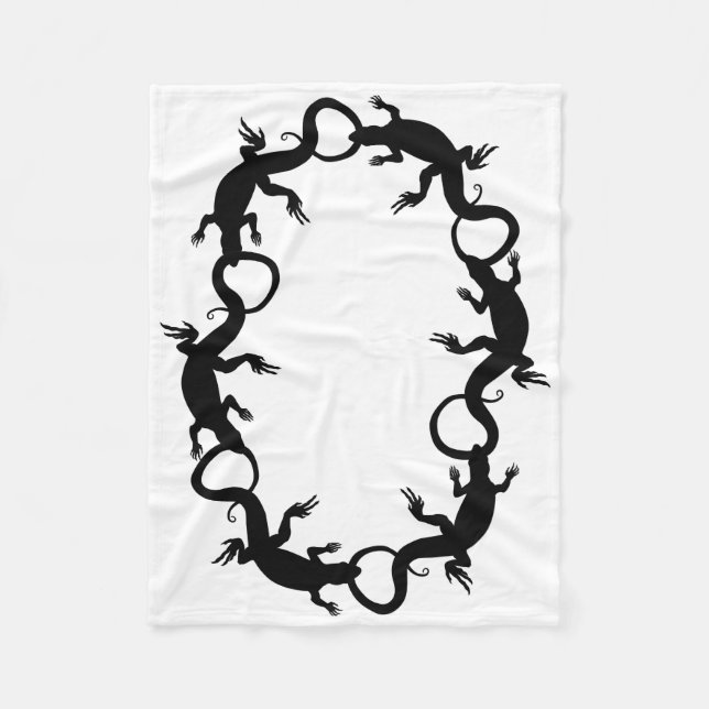Couverture Polaire Lizard Blanket Cool Lizard Art Fleece Blanche (Devant)
