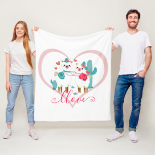 Couverture Polaire Llama Amour