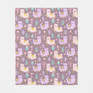 Couverture Polaire Llamas Fleece Blanche