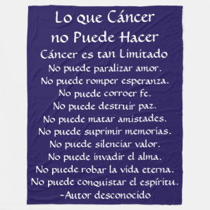 Couverture Polaire Lo que Cáncer no Puede Hacer Fleece Chemo Blanche