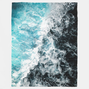 Couverture Polaire L'océan noir bleu Waves Hawaii