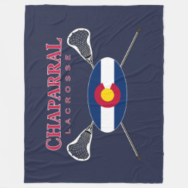 Couverture Polaire Logo de drapeau de ChapLAX sur l'ouatine bleue (3
