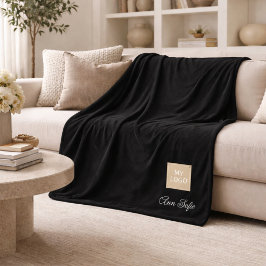 Couverture Polaire Logo de l'entreprise Noir script de nom de l'entre