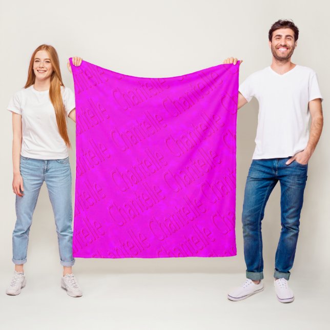 Couverture Polaire Logo Du Nom De Chantelle Sur Magenta, (En situation)