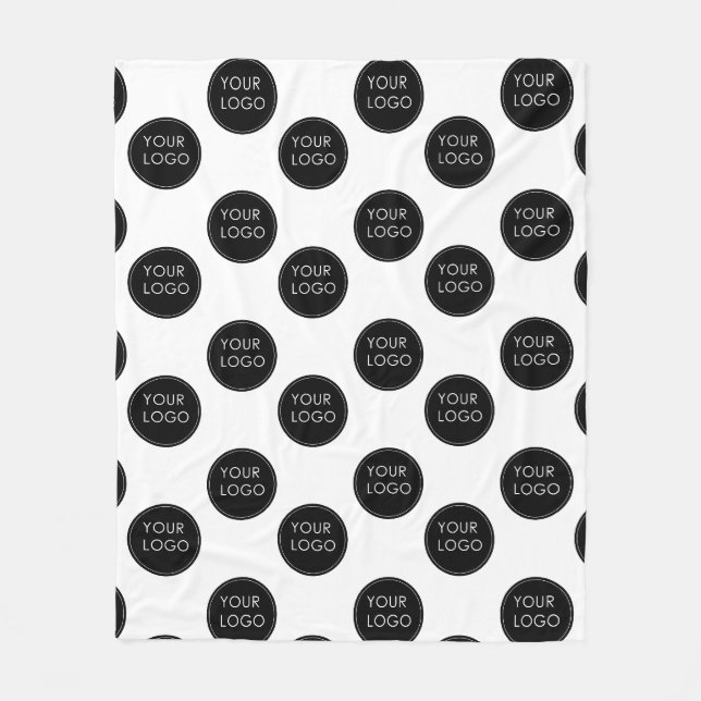 Couverture Polaire Logo Motif Entreprise Entreprise Entreprise Blanc (Devant)