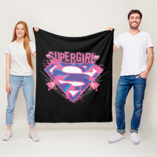 Couverture Polaire Logo Supergirl grunge rose et violet