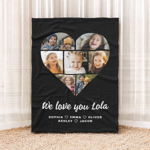 Couverture Polaire Lola We Love you Hearts Modern Photo Collage