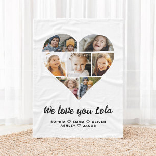 Couverture Polaire Lola We Love you Hearts Modern Photo Collage