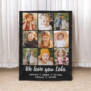 Couverture Polaire Lola We Love you Hearts Modern Photo Collage