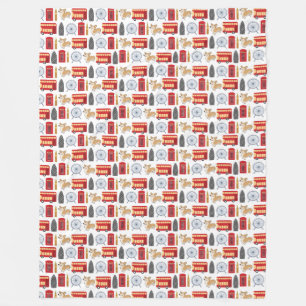 Couverture Polaire London Icon and Corgi Collage Motif