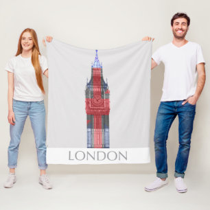 Couverture Polaire Londres Big Ben Union Jack