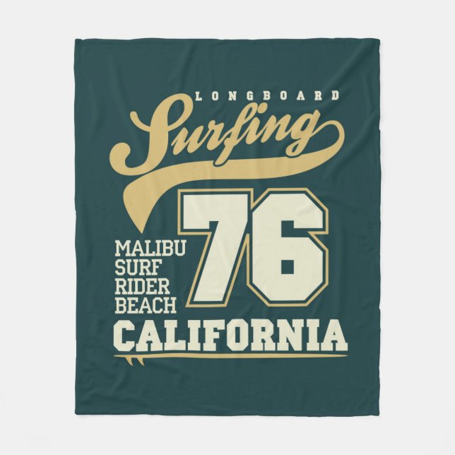 Couverture Polaire Longboard surfant | la Californie 76 (Devant)