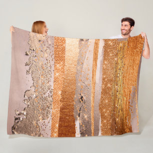 Couverture Polaire L'or du cuivre frappe la texture du glamour