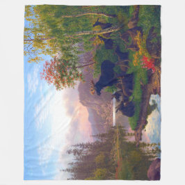 Couverture Polaire L'orignal majestueux dans un paysage d'automne sué