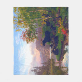 Couverture Polaire L'orignal majestueux dans un paysage d'automne sué