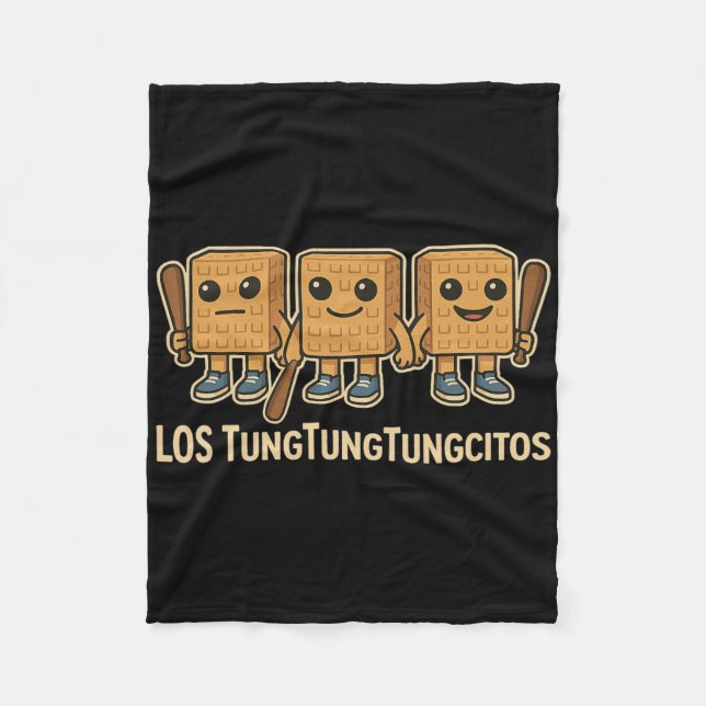 Couverture Polaire Los Tungtungtungcitos Italian Brainrot Tung Sahur  (Devant)