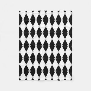 Couverture Polaire Losange de forme de diamant noir et blanc Harlequi