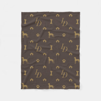 Couverture Polaire Louis Doberman Silhouette Monogram Chien de luxe