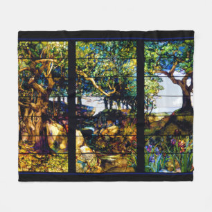 Couverture Polaire Louis Tiffany Fenêtre en verre tendu Paysage