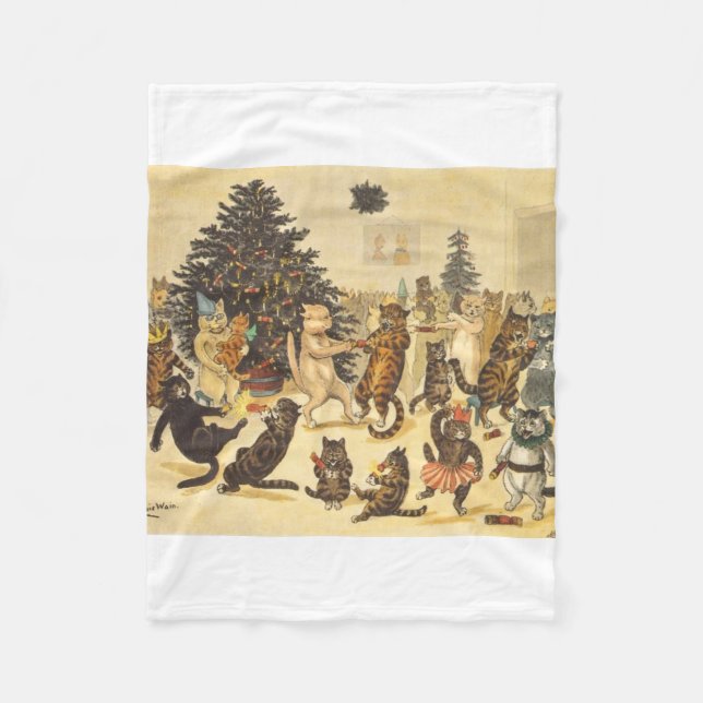 Couverture Polaire Louis Wain Christmas Party (Devant)