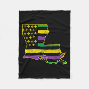 Couverture Polaire Louisiana American Flag State Map Pride Nola Mardi