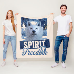 Couverture Polaire Loup Arctique Esprit de liberté Création faunique