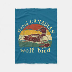 Couverture Polaire Loup canadien stud drôle oiseau loon loons mème hu
