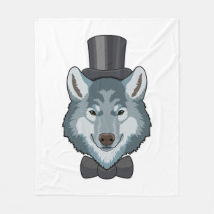 Couverture Polaire Loup en marié avec nœud papillon